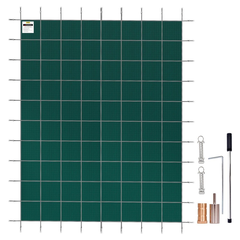 Inground Pool Safety Cover 20x38ft Rectangular Green Solid Mesh 333lb