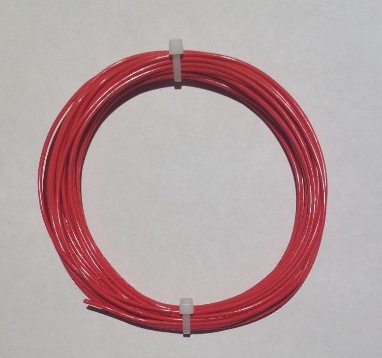 16 AWG Mil-Spec Wire (PTFE) Stranded Silver Plated Copper, Type E, Red 10 ft