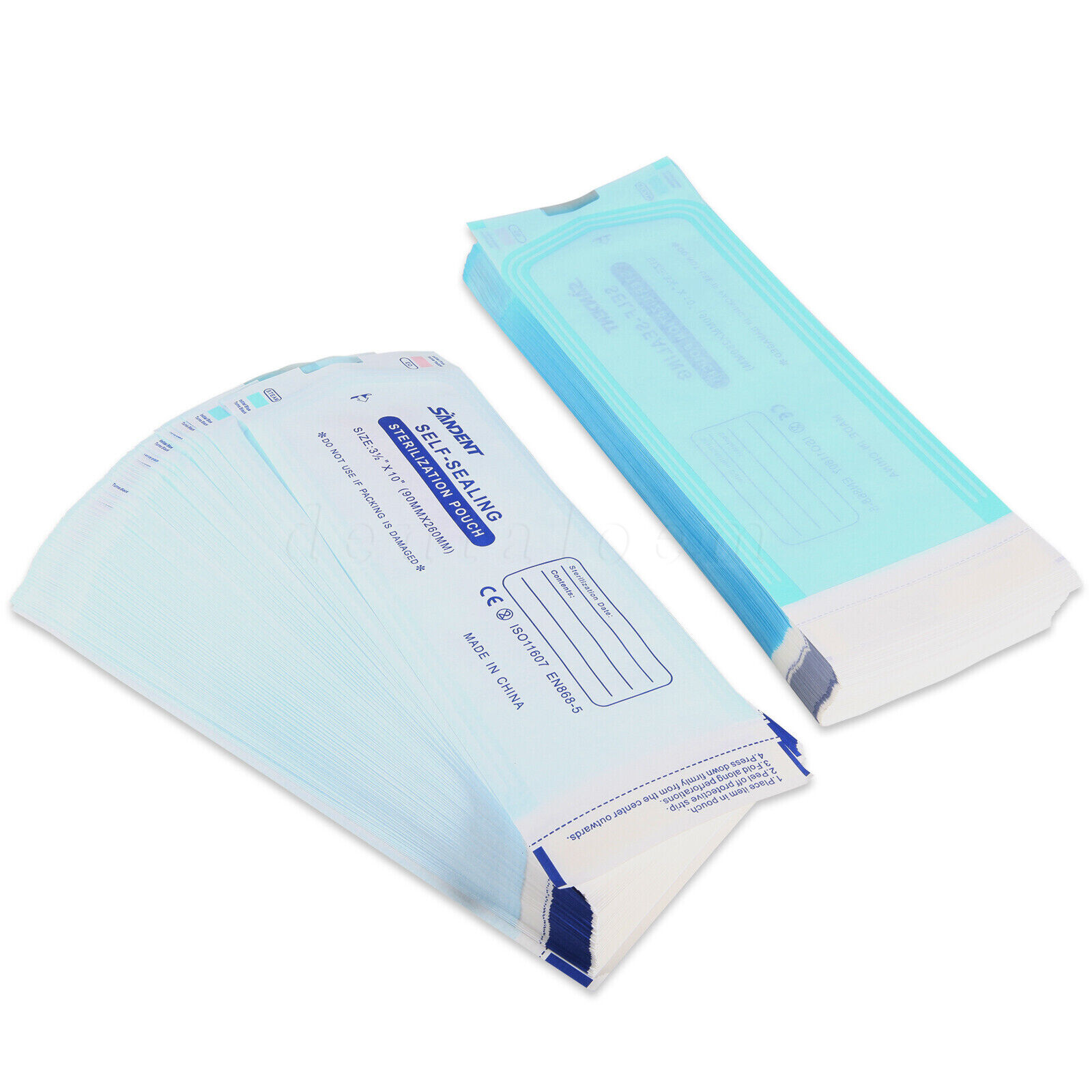 1000 3.5" x 10" Dental Sterilization Pouches Sterilizer Autoclave Bags Tool Nail