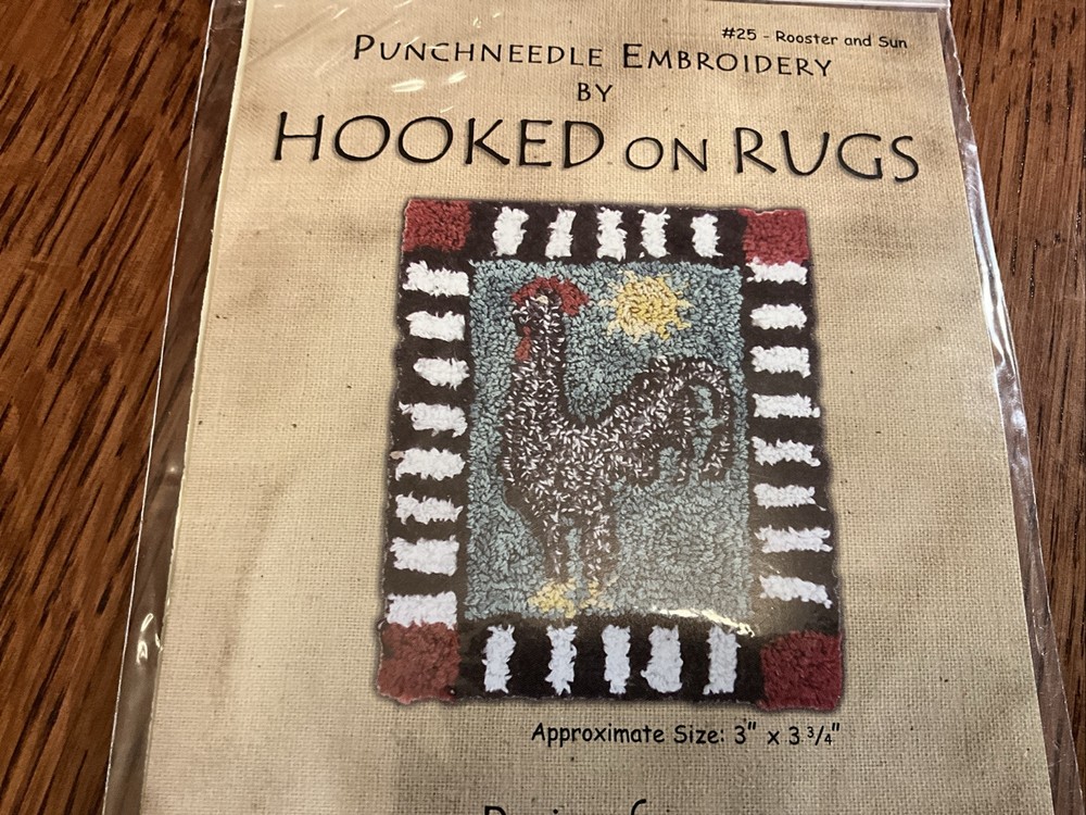HOOKED ON RUGS - “ ROOTER AND SUN” Punch Needle PATTERN & FABRIC #25