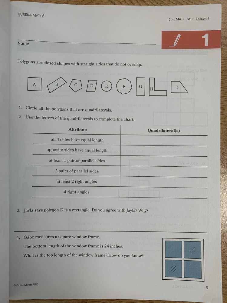 Eureka Math Squared Grade 3 Module 4- "Apply" ***NEW WORKBOOK Multi. And Area