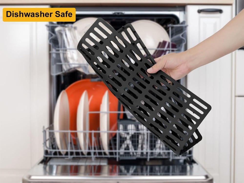 VELOVYO Sink Protector Mat, Kitchen Protector, Silicone Large, Black