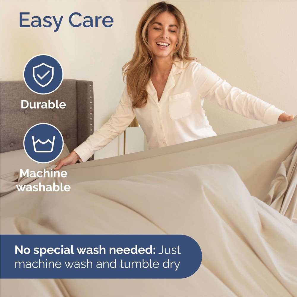 Split King Size 5 Piece Sheet Set - Comfy Breathable Cooling Bed Sheets Set ...
