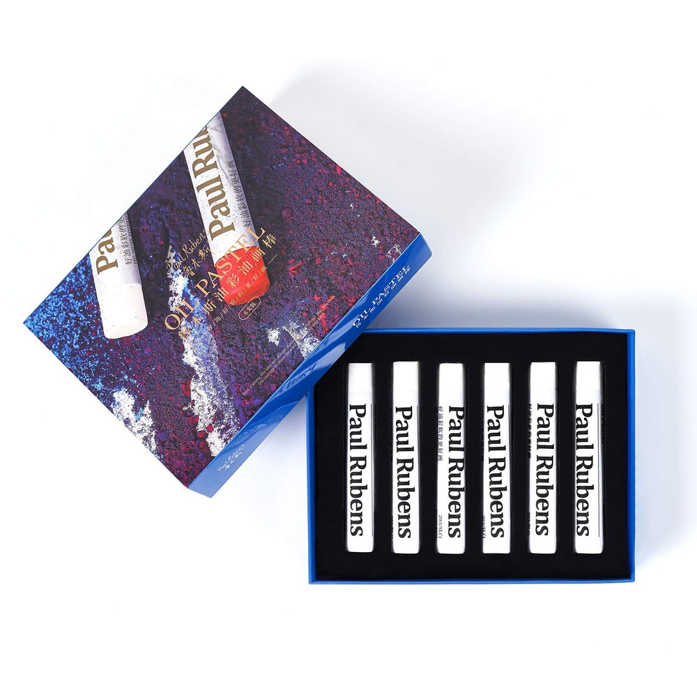 White Oil Pastels (6-Pack) - Ultra-Soft & Blendable - Perfect for Clouds, Wav...
