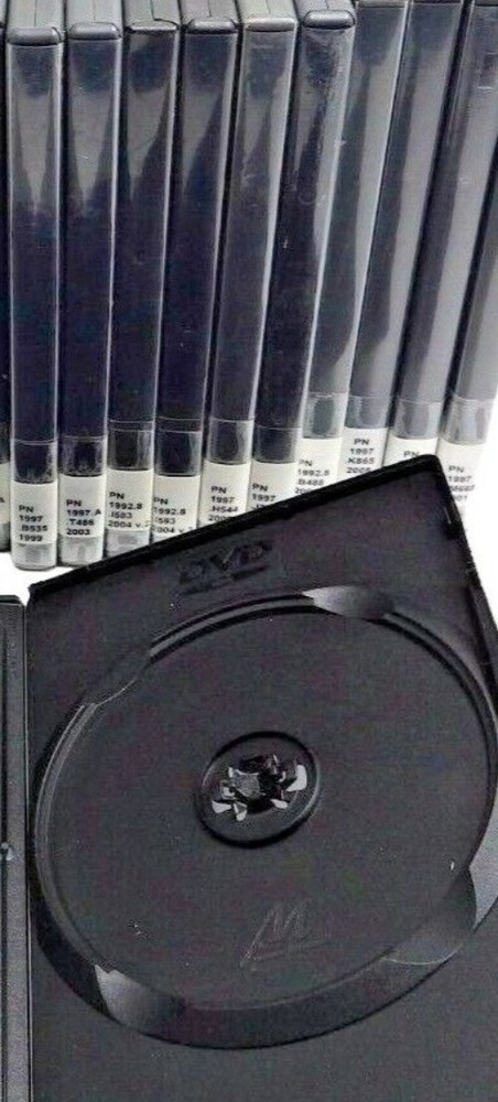Empty Black DVD Cases Tall Cd Storage Lot 8