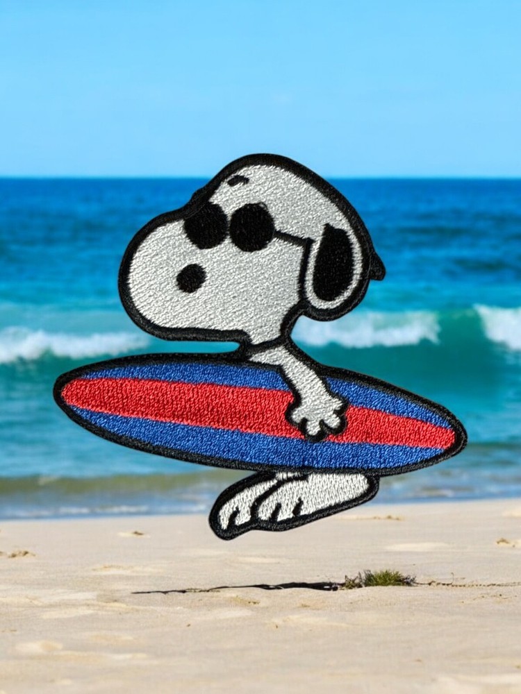 SNOOPY WITH SURFBOARD, Multi Sizes and backing choices