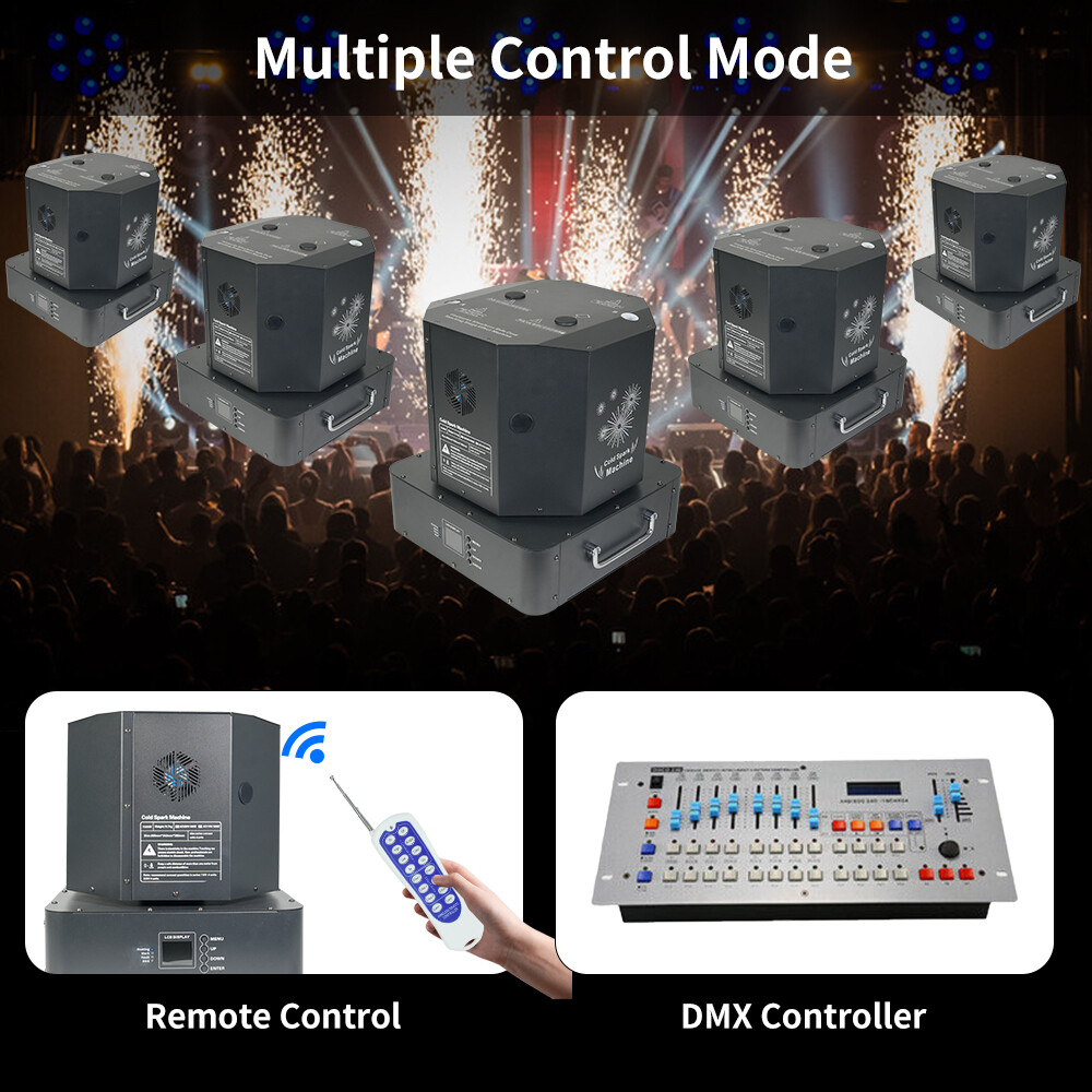 2X 1500W Spin Double Head Cold Spark Machine Double DMX Sparkler Machine