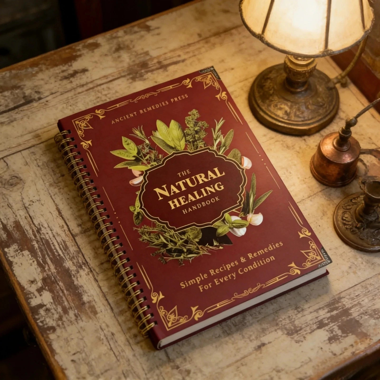 The Natural Healing Handbook Spiral Herbal Remedies Wellness Recipes Guide Gift