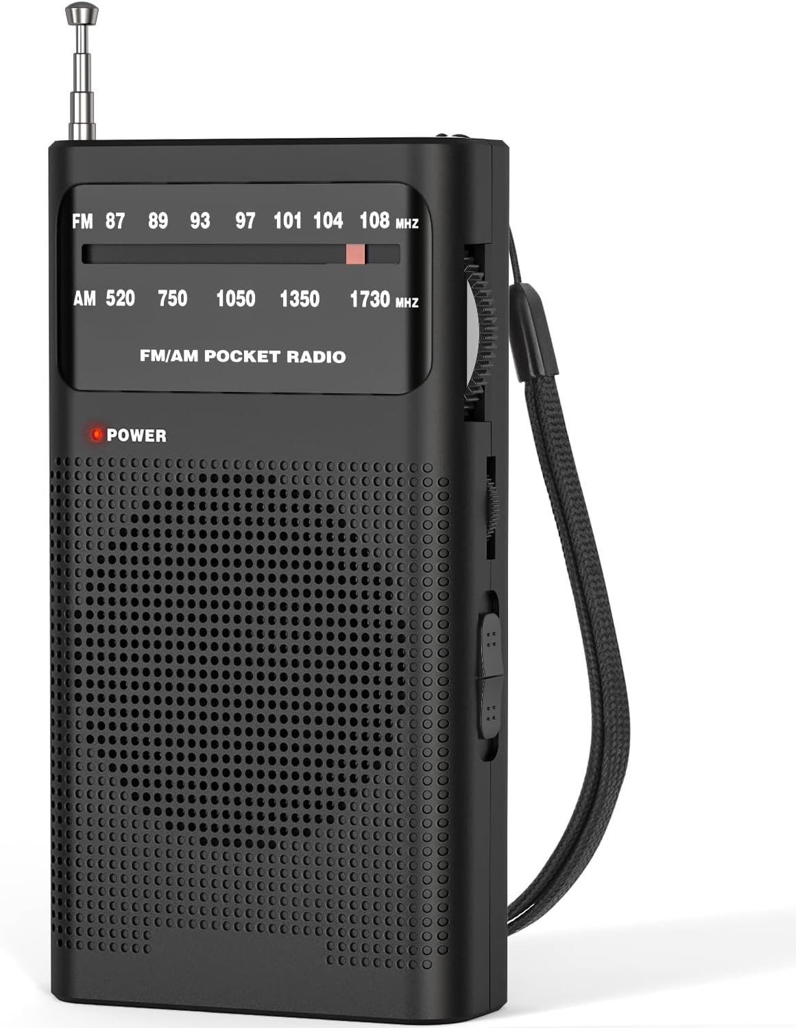 Small Radios Portable AM FM Transistor radios 2AA Battery Operated with Black