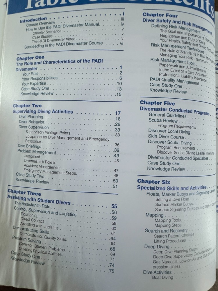 PADI DIVE COMPUTER & DIVEMASTER BOOKS & EDRPML ELECTRONIC SCUBA DIVING COMPUTER