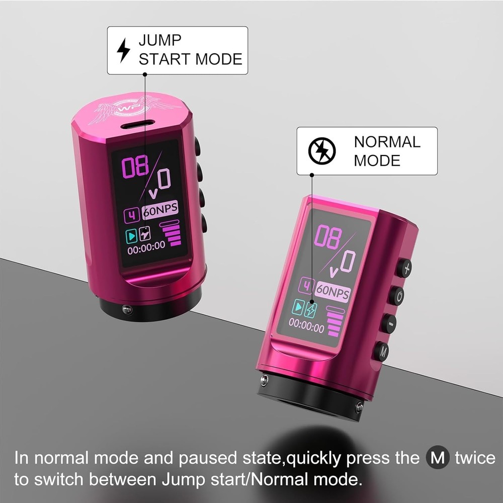 WORMHOLE PRO 7 Adjustable Stroke Cordless Tattoo Machine, Digital LED...