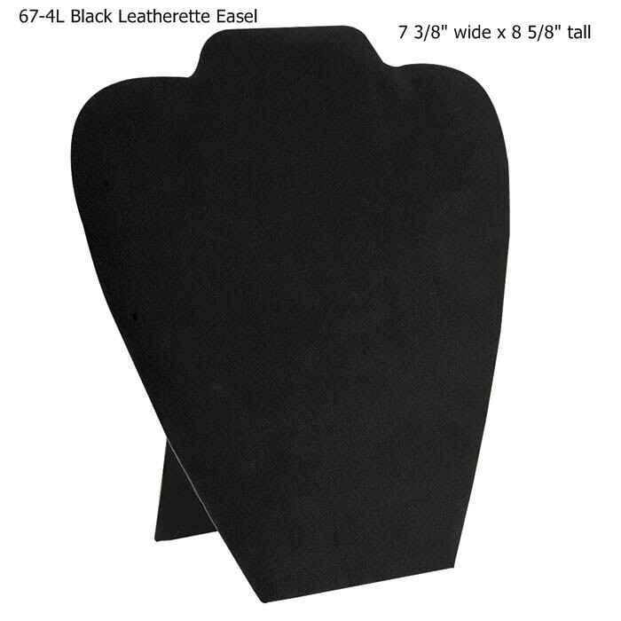 1 Black Leatherette Necklace Pendant Easel Back Jewelry Display Stand 8 5/8"H