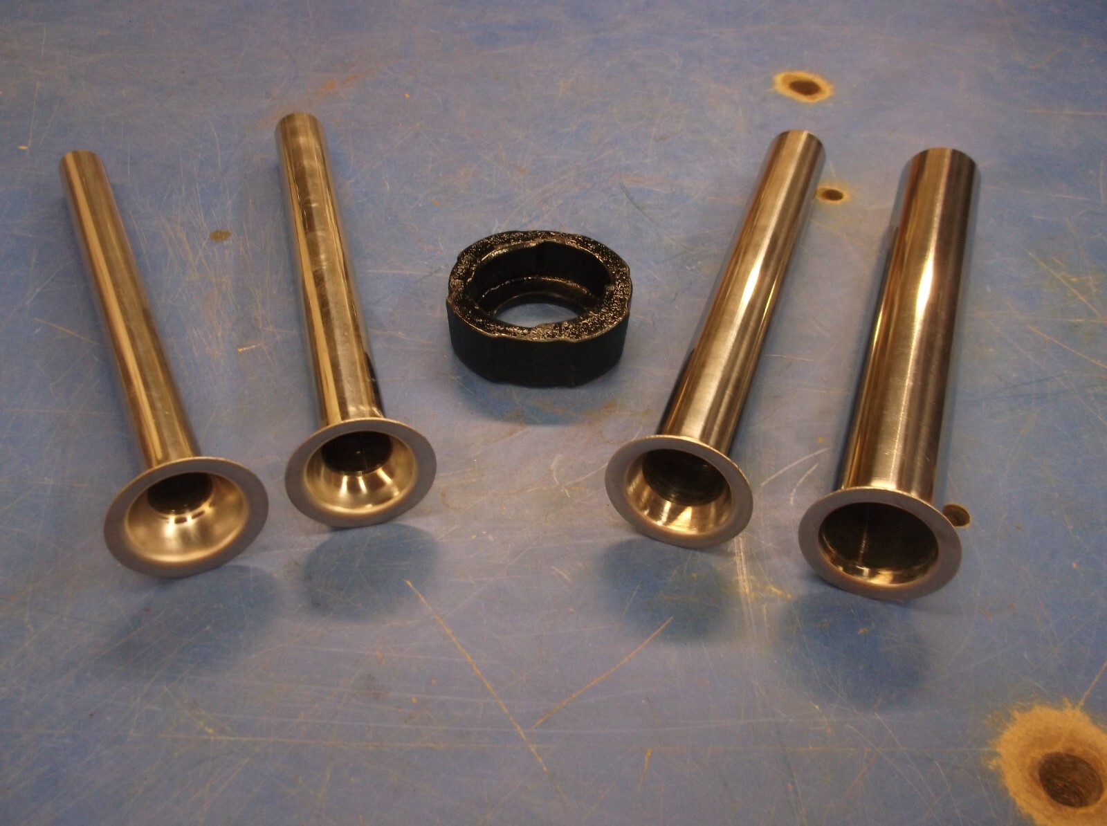 ENTERPRISE & OTHER NUT STAINLESS STEEL TUBES SET SAUSAGE STUFFER LARD PRESS