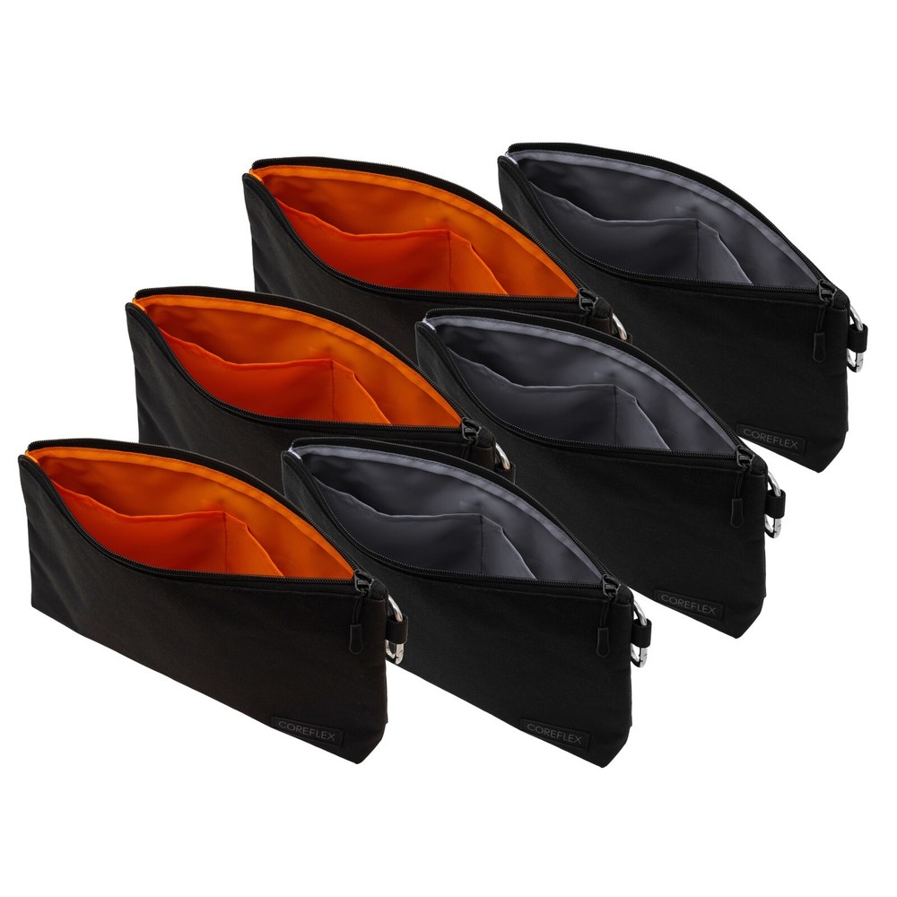Coreflex 6 Pack Tool Pouch Zipper Bag, Small Tool Bag, Multipurpose Storage, Blk