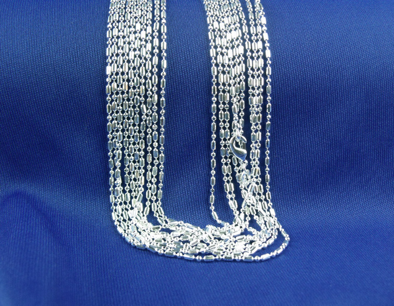 Wholesale 10pcs 925 Sterling Silver Plated 1.5mm Bamboo Chain Necklace 16"-30"