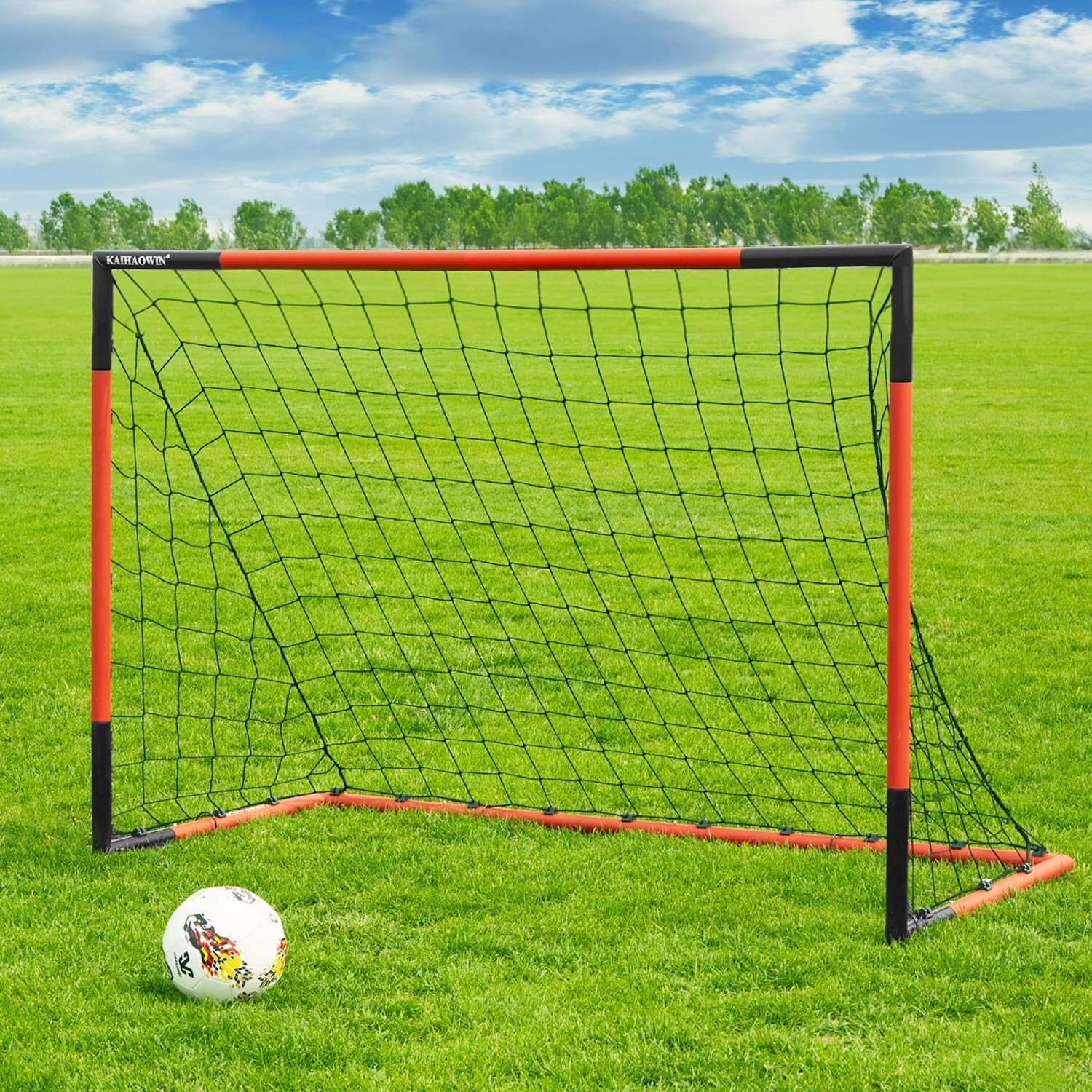 6'x4' Set of 2 Soccer Goal, Steel Frame Goal,Heavy Duty Metal Soccer Goals