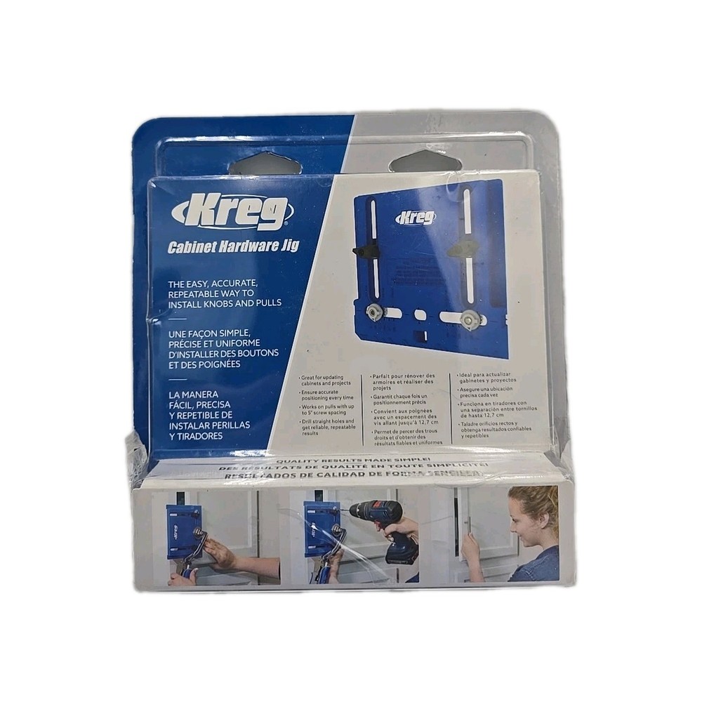 Kreg Jig Adjustable Polymer Cabinet Hardware Pocket Hole Guide KHI-PULL