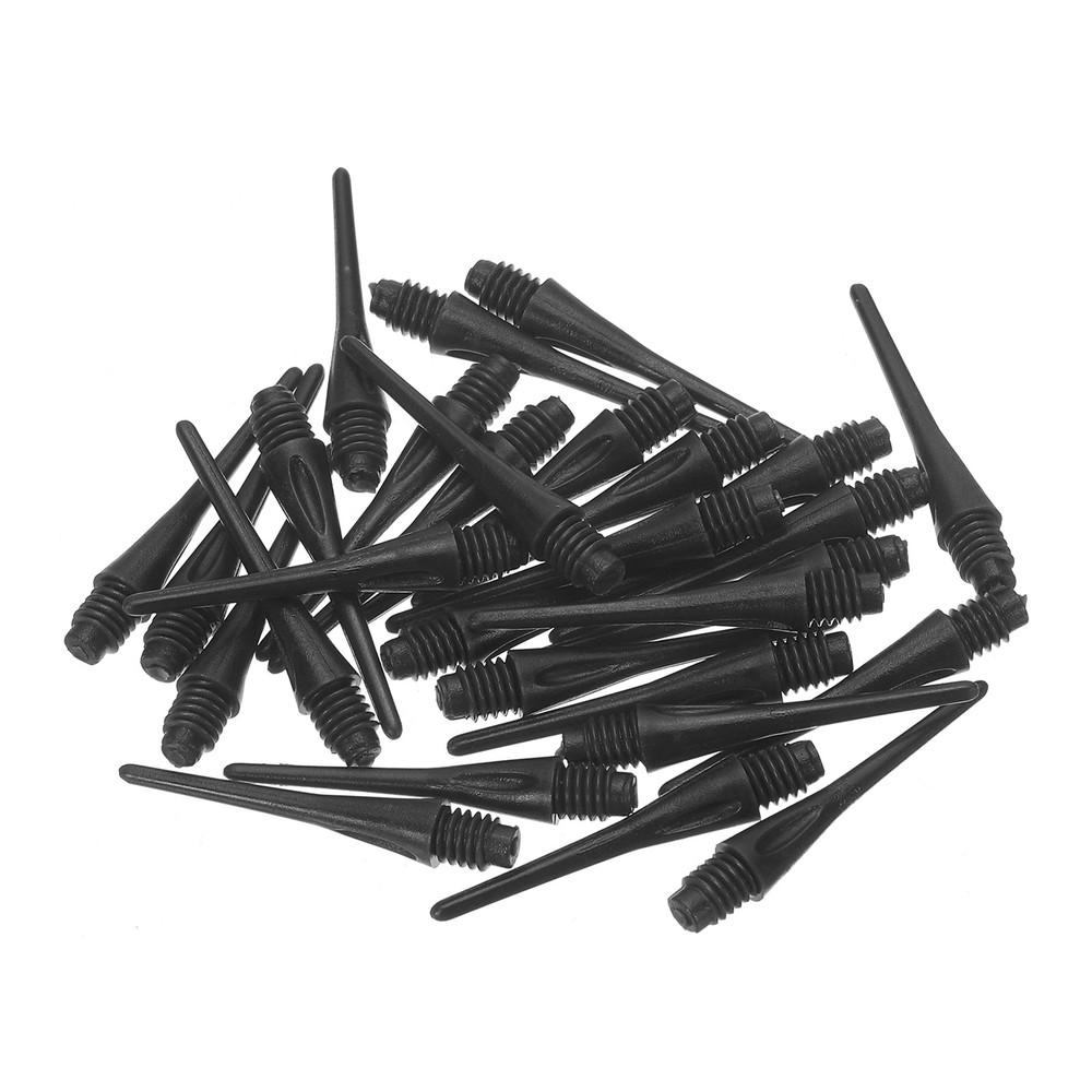 50Pcs 2BA Thread Plastic Soft Tips Dart Points Replacement Accessories, Black