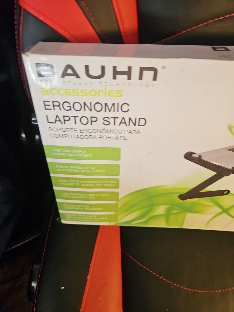 Laptop Table Stand Adjustable Riser: Portable with Mouse Pad Fully Ergonomic