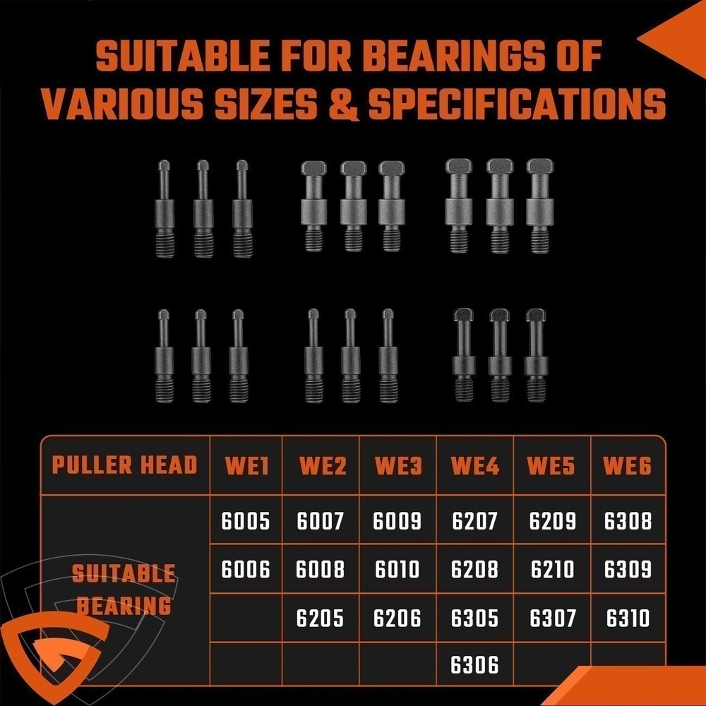 21 in1 Bearing Disassembly Puller Inner Hole Removal Tool Three-jaw Puller */
