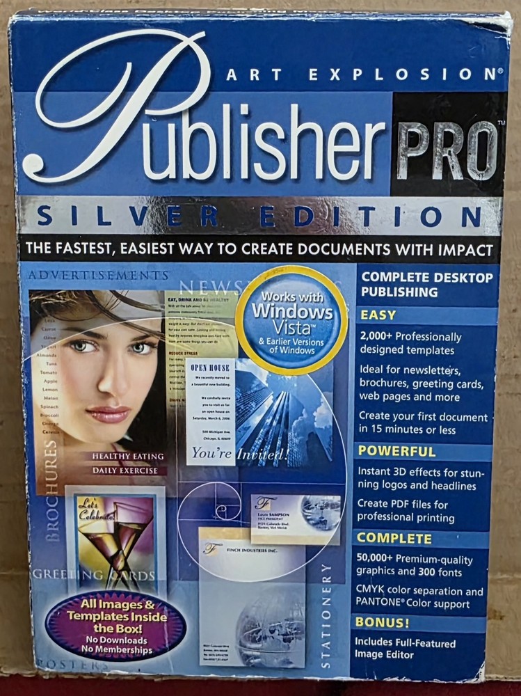 Art Explosion Publisher Pro Silver Edition PC Software Complete In Box!