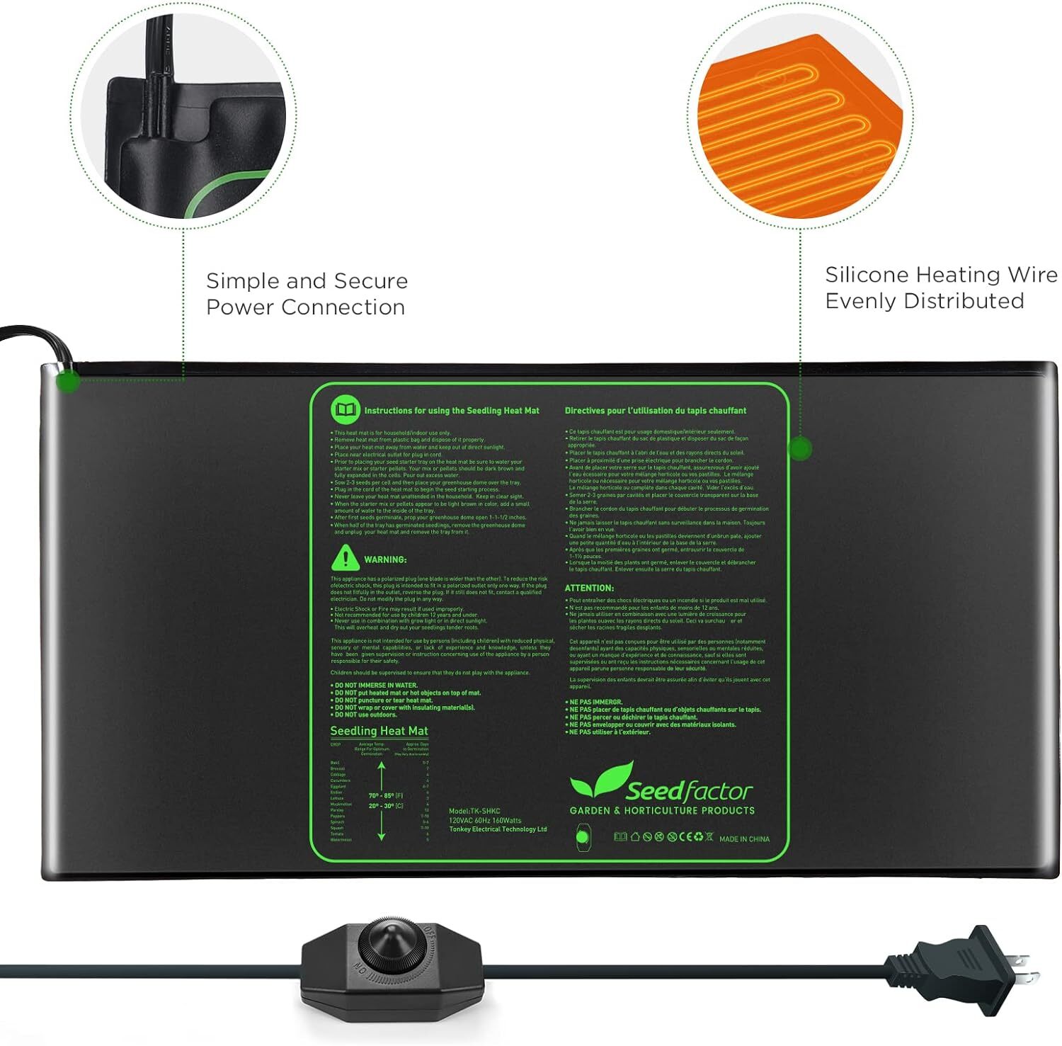 MET Seedfactor Warm Hydroponic Heating Pad for Indoor Home Gardening SeedStarter