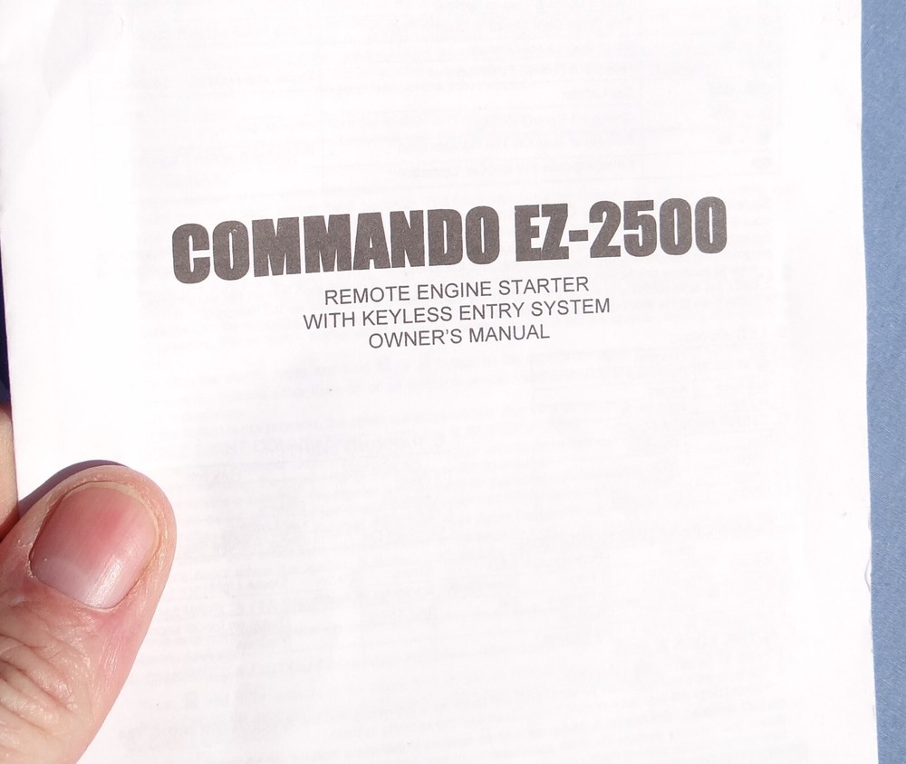 Commando EZ-2500 Remote Engine Starter System w/Keyless Entry Fobs Unused