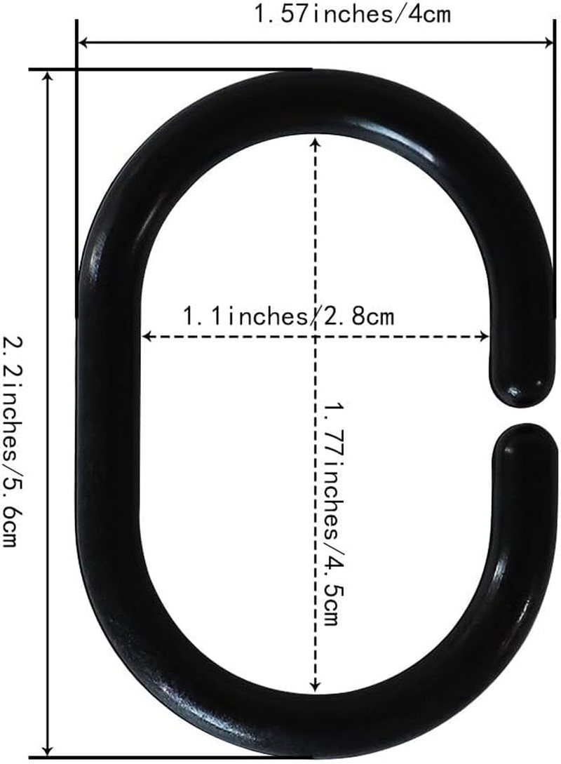 Plastic Shower Curtain Hooks C Shape Shower Curtain Rings for Bathroom Shower Ro