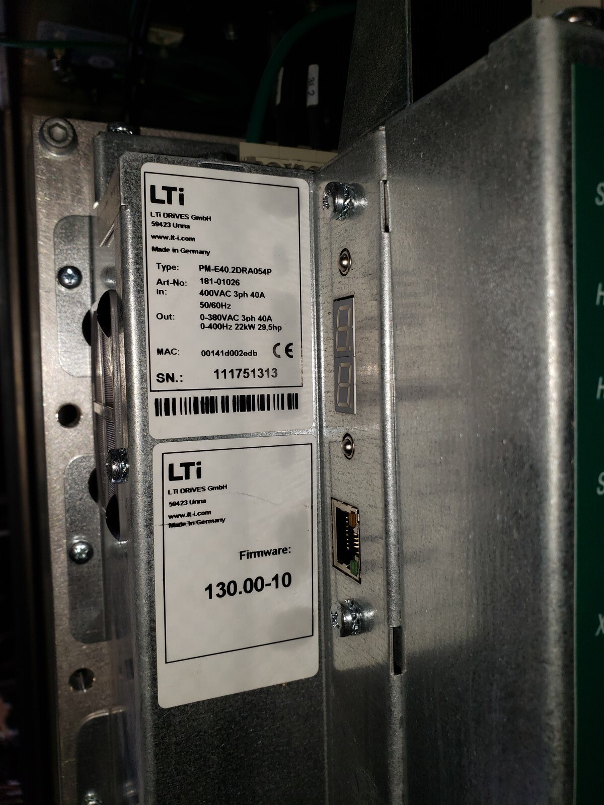 LTi DRIVES PM-E40.2DRA054P FW. 130.00-10 Wind Turbine Pitch Control Inverter 05