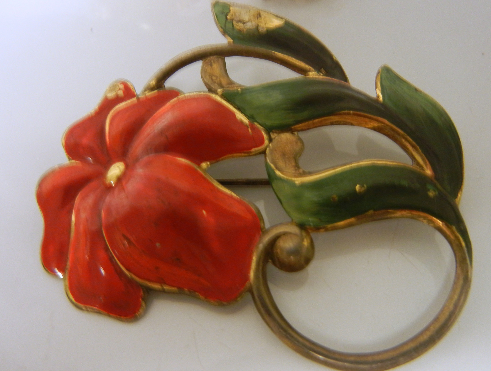 Vtg 40-60s Retro Large Enamel Rhinestone Flowers Pin Brooches Earrings 20 pc LOT