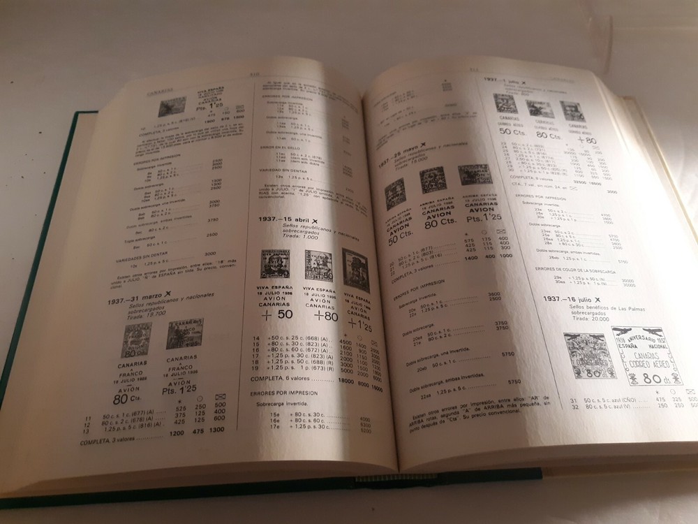 Stamp Handbook ESPANA Hardcover Written in Spanish Price Guide VGC