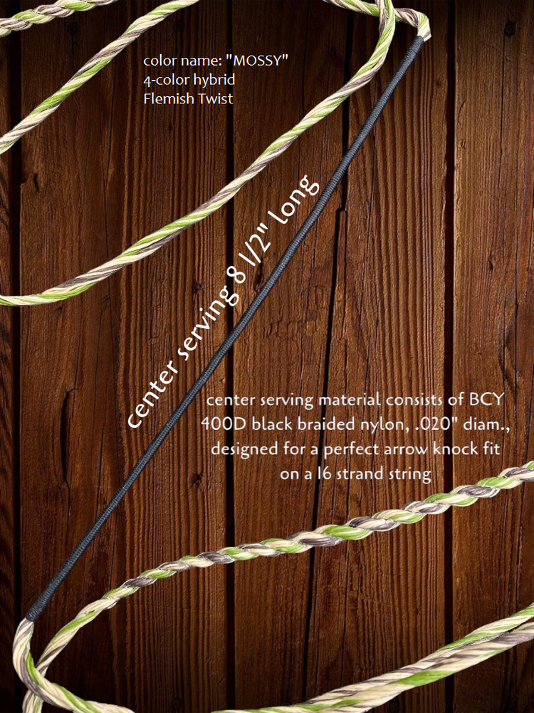 Flemish Twist Bowstring / hybrid / "MOSSY" B55 / CHOOSE STRING LENGTH! /$16.95