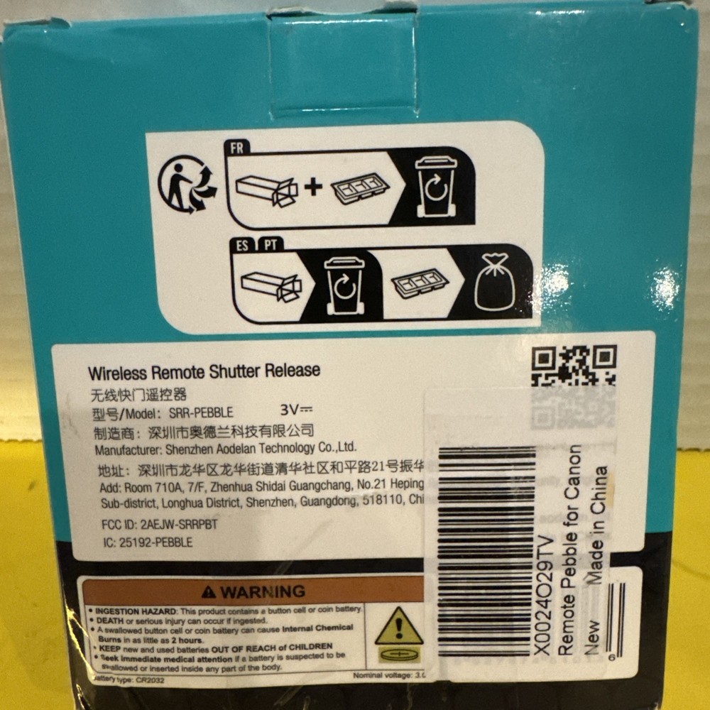 Aodelan SRR Pebble Remote Control Wireless Shutter Controller for Canon Camera