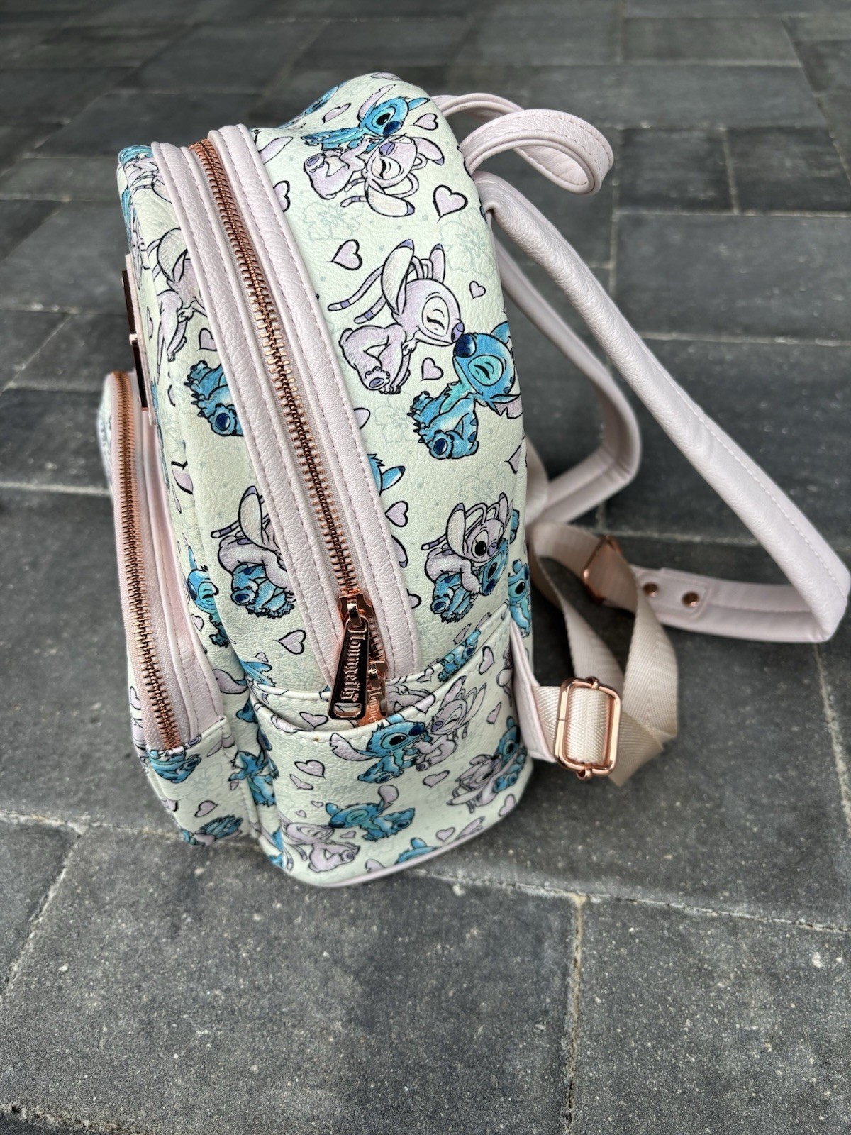 Disney Parks Stitch And Angel Valentines All Over Mini Backpack 2024