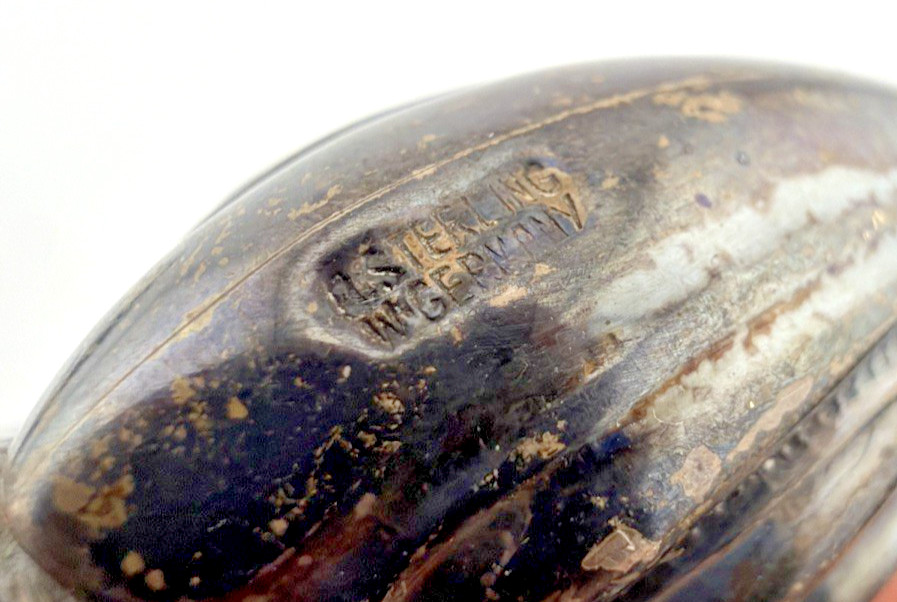 Pair Vintage Sterling Silver and Glass Table Salt Swans R Sterling West Germany