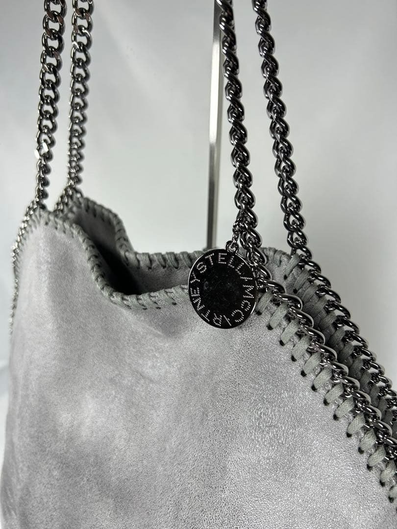 Stella Mccartney Falabella large Fold over Tote Gray Leather Shoulder bag 122611
