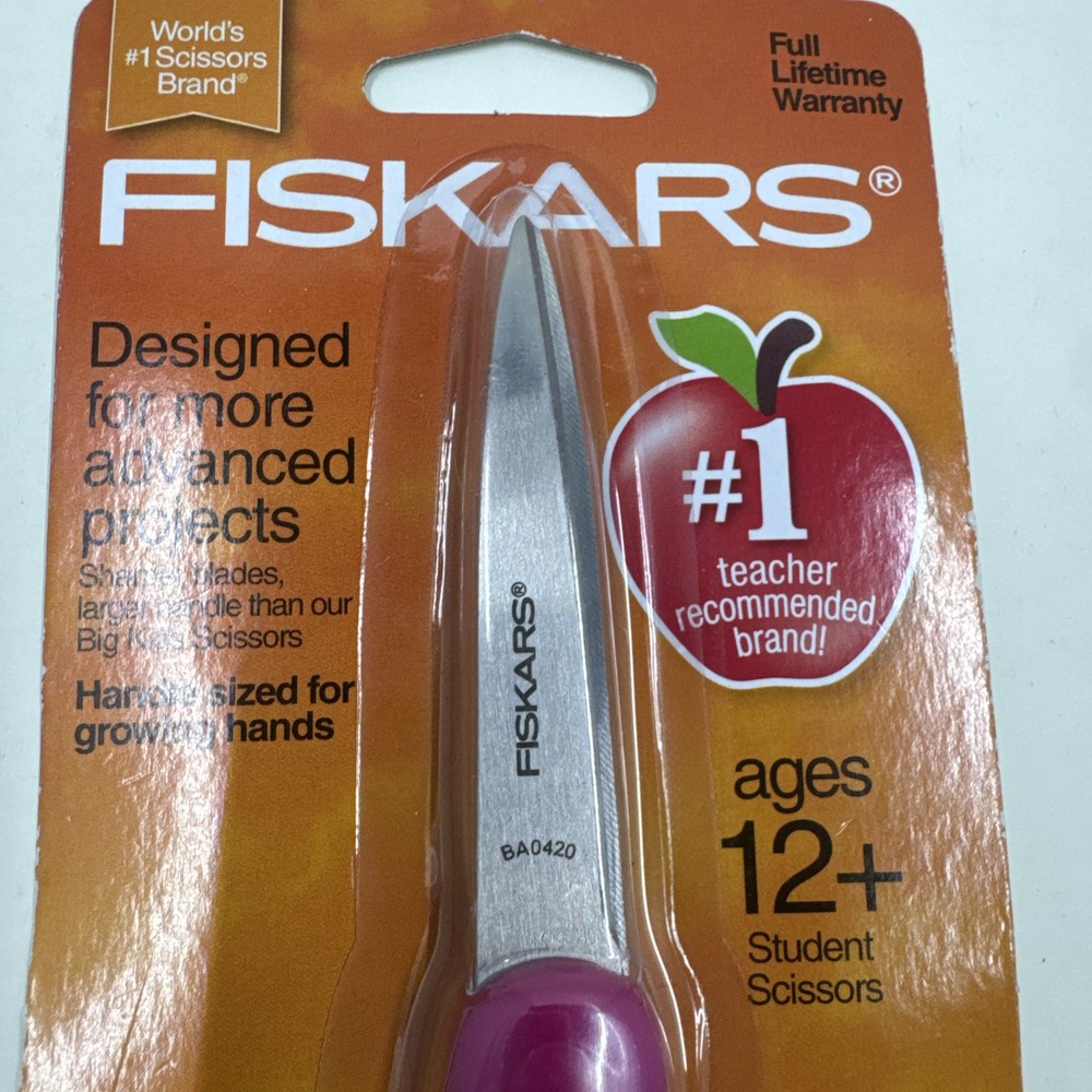 Fiskars Student Scissors (ages 12+) Color Pink