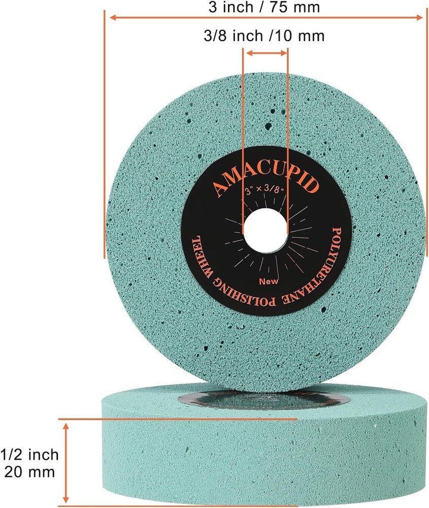 Elastic Polyurethane Buffing Wheels 3 Inch 2000 Grit Mirror Polished
