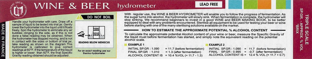 Triple Scale Wine and Beer Hydrometer