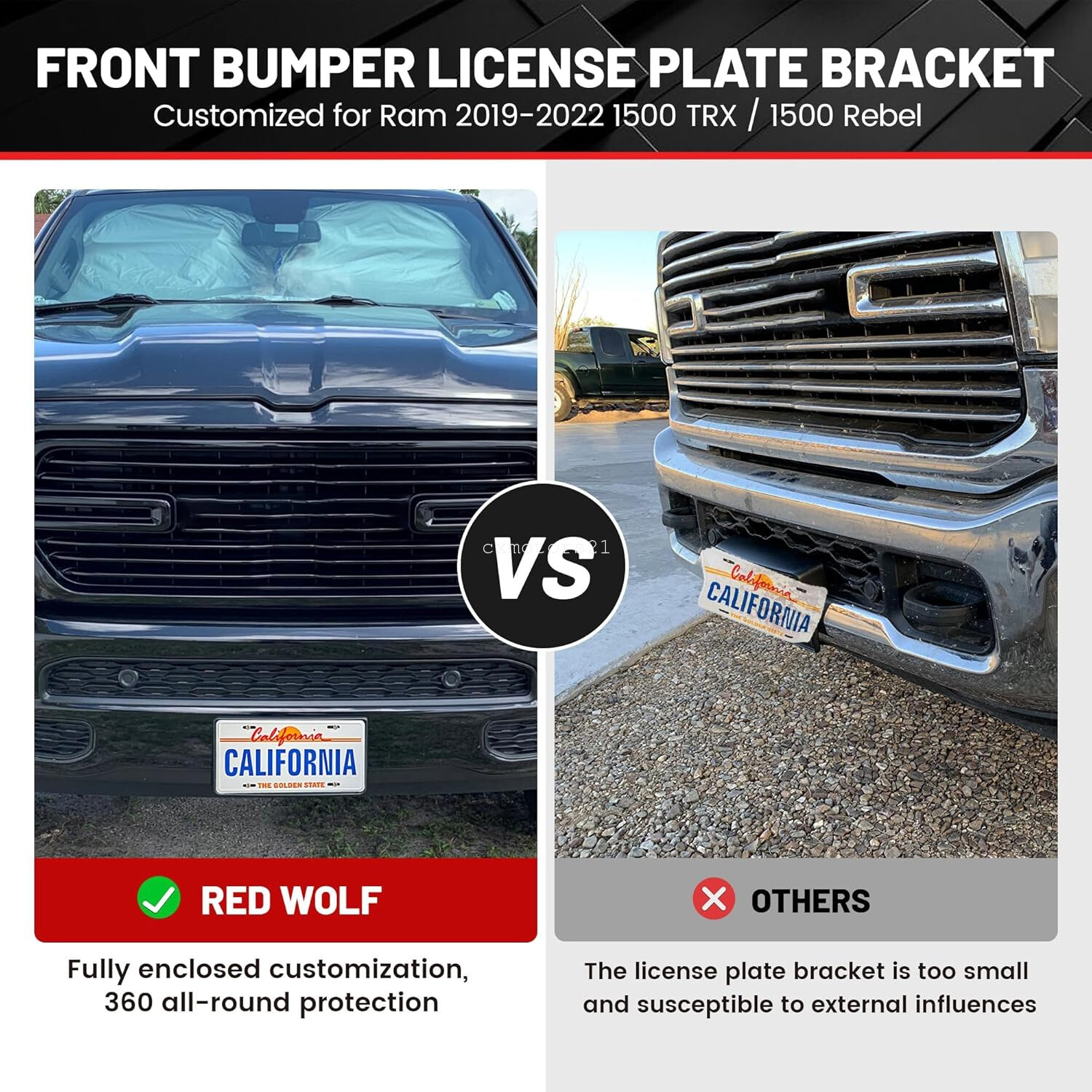 Front License Plate Bracket Screws Kit For 2019-24 DODGE RAM 1500 with DT Bumper