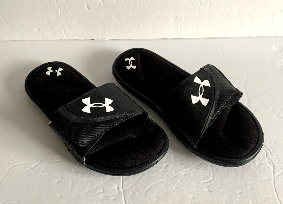 Under Armour UA B Ignite VI SL NEW w/Tags 3022728-001 Youth Black Slides Size 4
