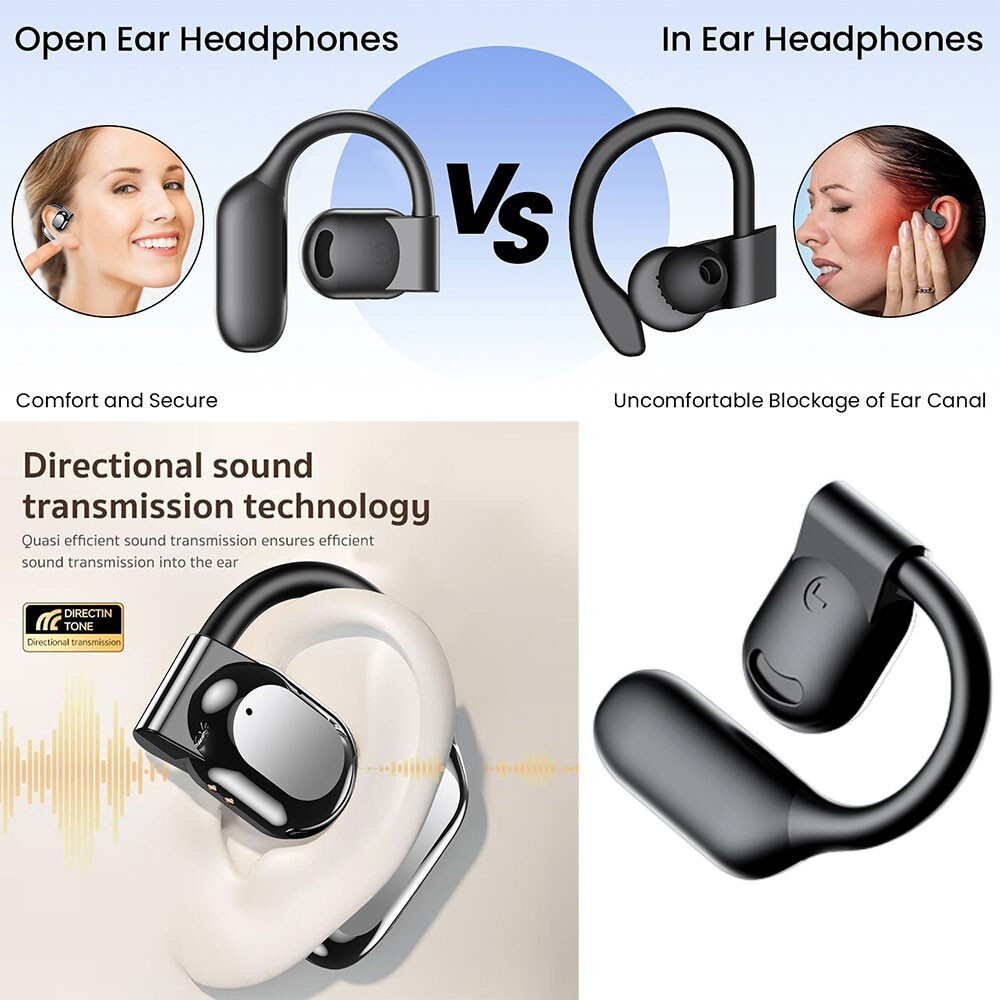 Wireless Bluetooth Open Ear Earbuds With Charging Box For iPhone Samsung Google