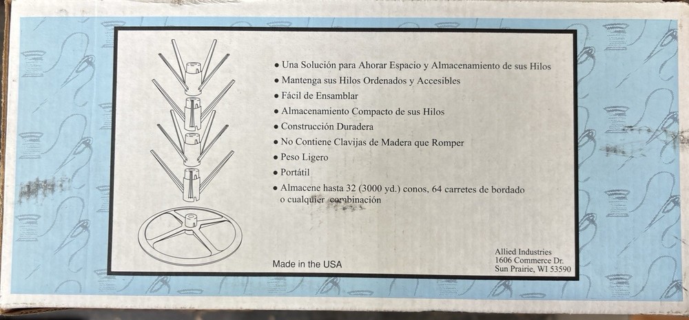 Thread Tree Holds 32 Cones/Spools Sewing Serger Space Saving Storage Portable