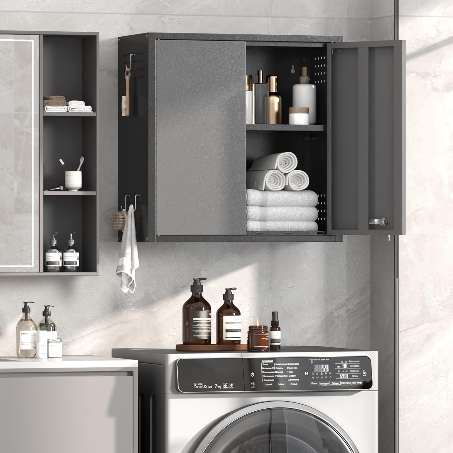 Wall Tool Chest Wall Mounted Tool Box Lockable Tool Storage Cabinet For Garage