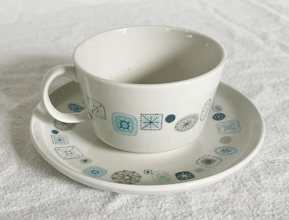 1950s-60s Franciscan Del Mar Flat Cup + Saucer EUC Atomic - Multiples Available