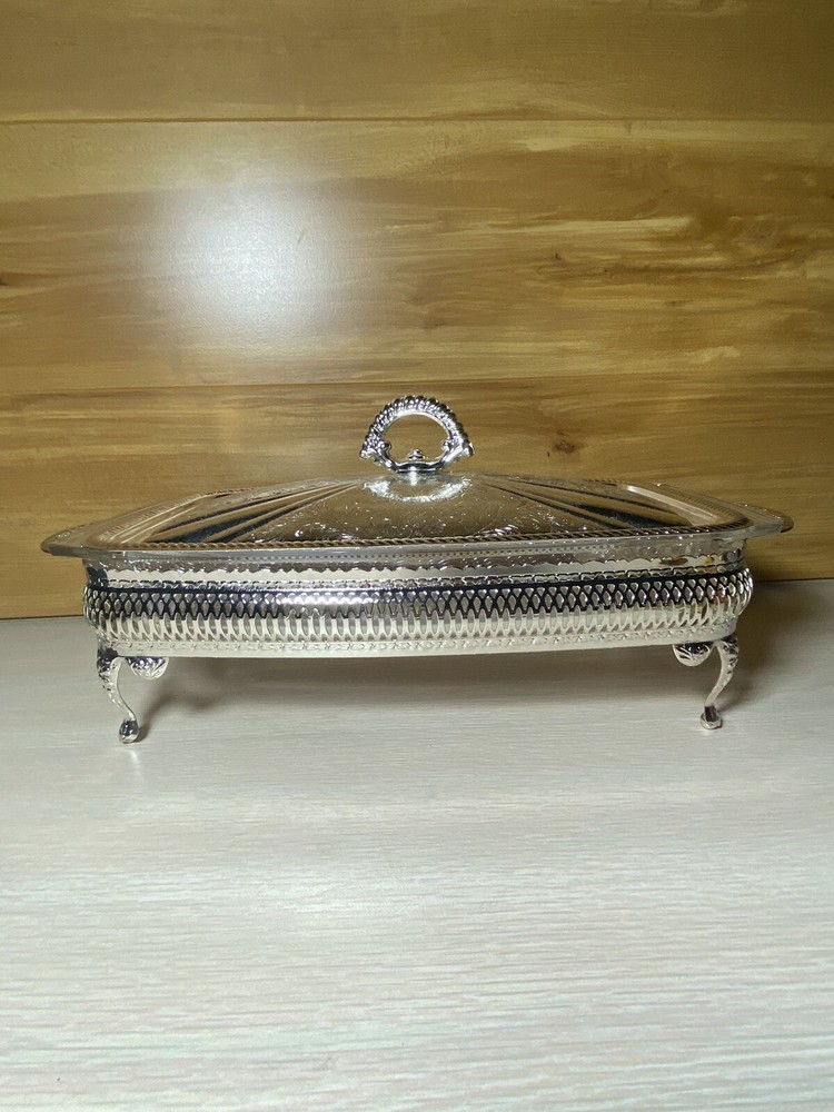 Olson-Queen Anne Silverplated Serving Dish Tableware Dining Made England Vintage
