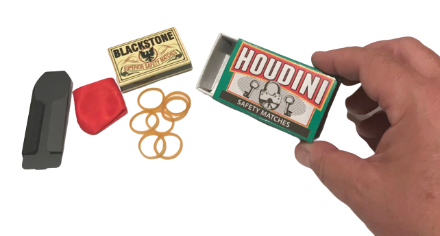 HOUDINI MATCH BOX MAGIC TRICK Appearing Coin In Boxes & Bag Pocket Beginner Set