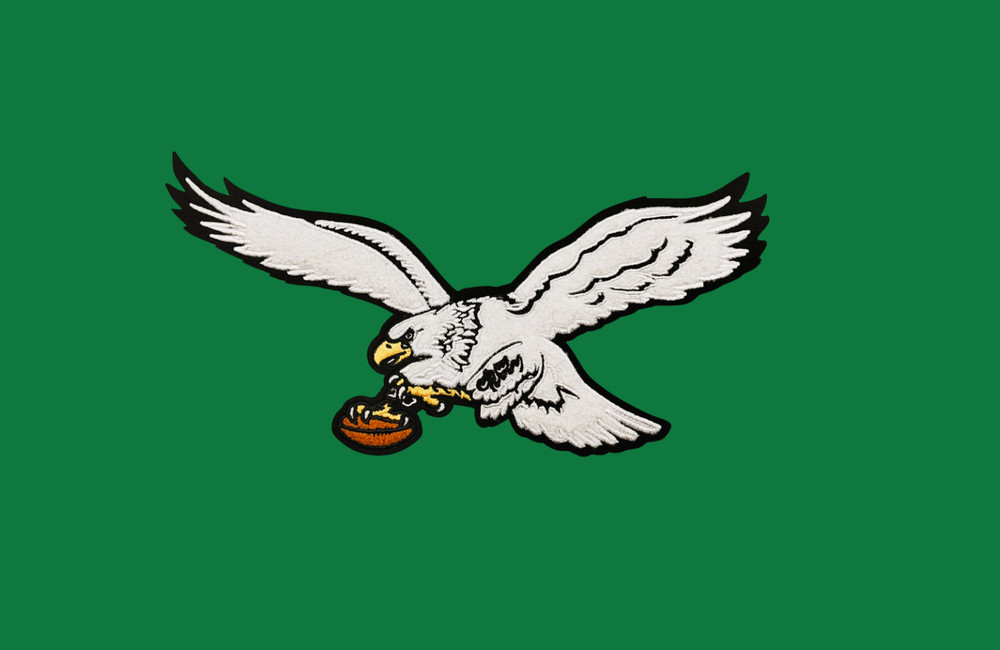 10-inch White Chenille Philadelphia Eagles Patch Iron-On