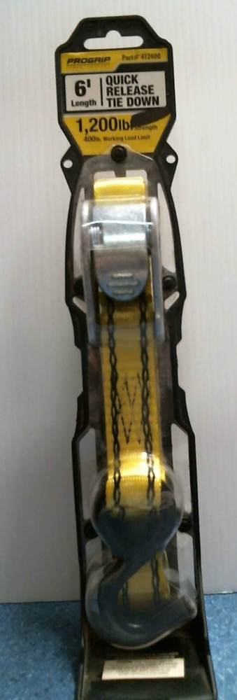 Pro Grip 6' Quick Release Tie Down W/ S  Hooks  (412400)  FS