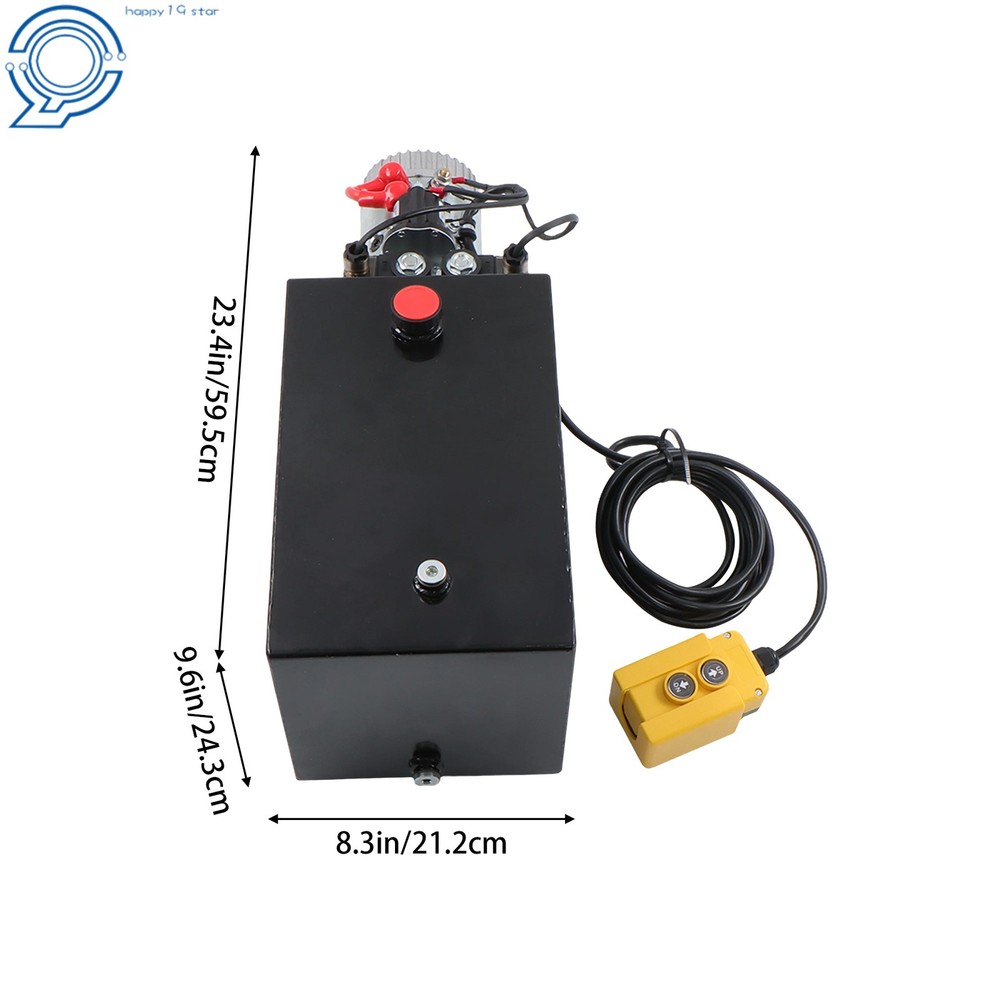 15Quart 12V DC Dump Trailer Pump Double Acting Hydraulic Power Unit